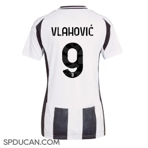 Zenski Nogometni Dres Juventus Dusan Vlahovic #9 Domaci 2024-25 Kratak Rukav